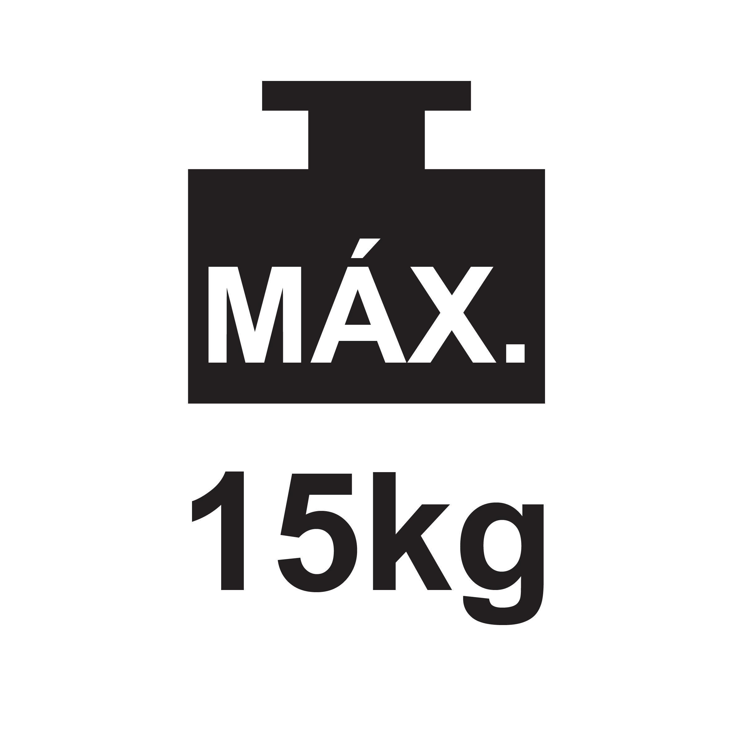Peso máximo 15kg