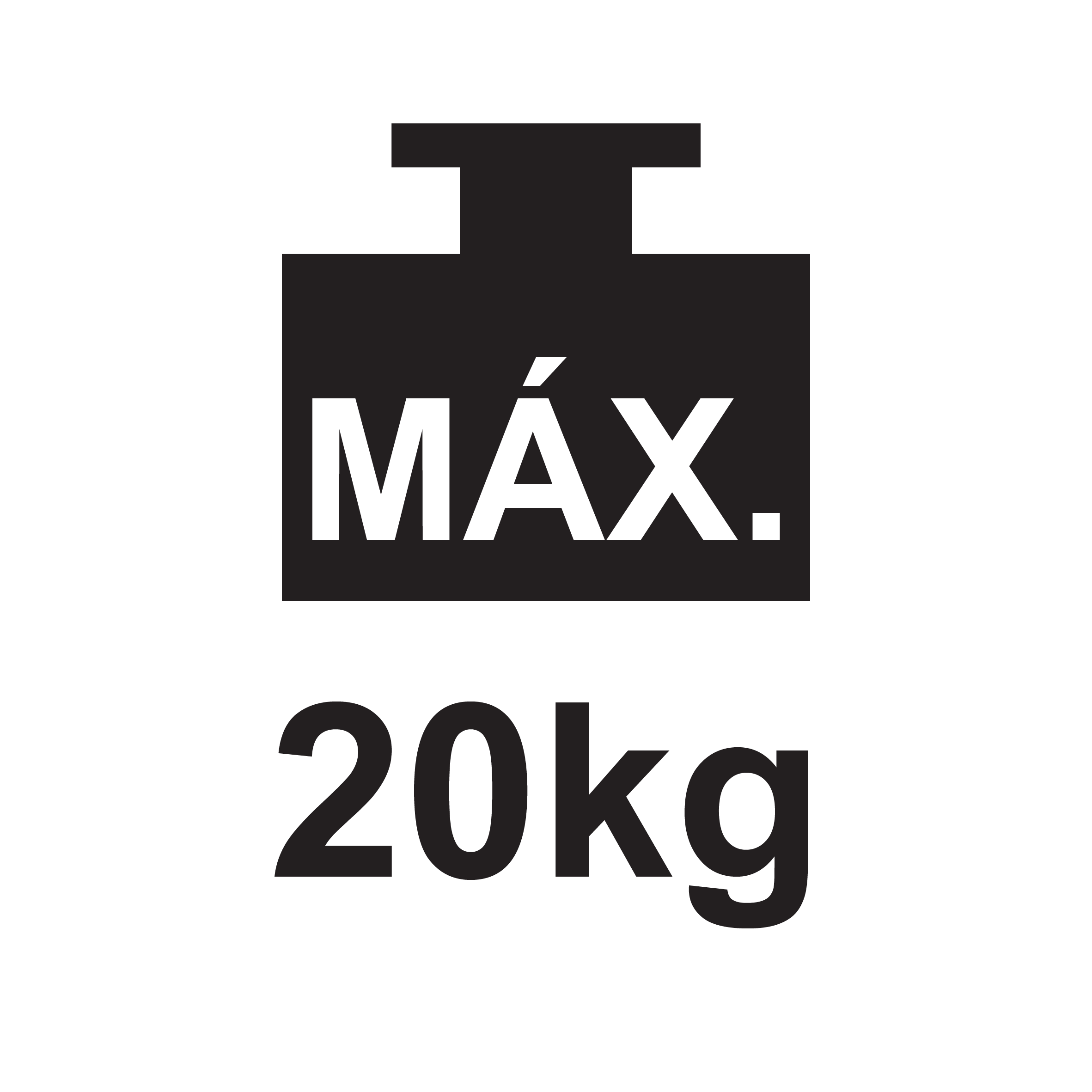 Peso máx. 20kg (cada porta)