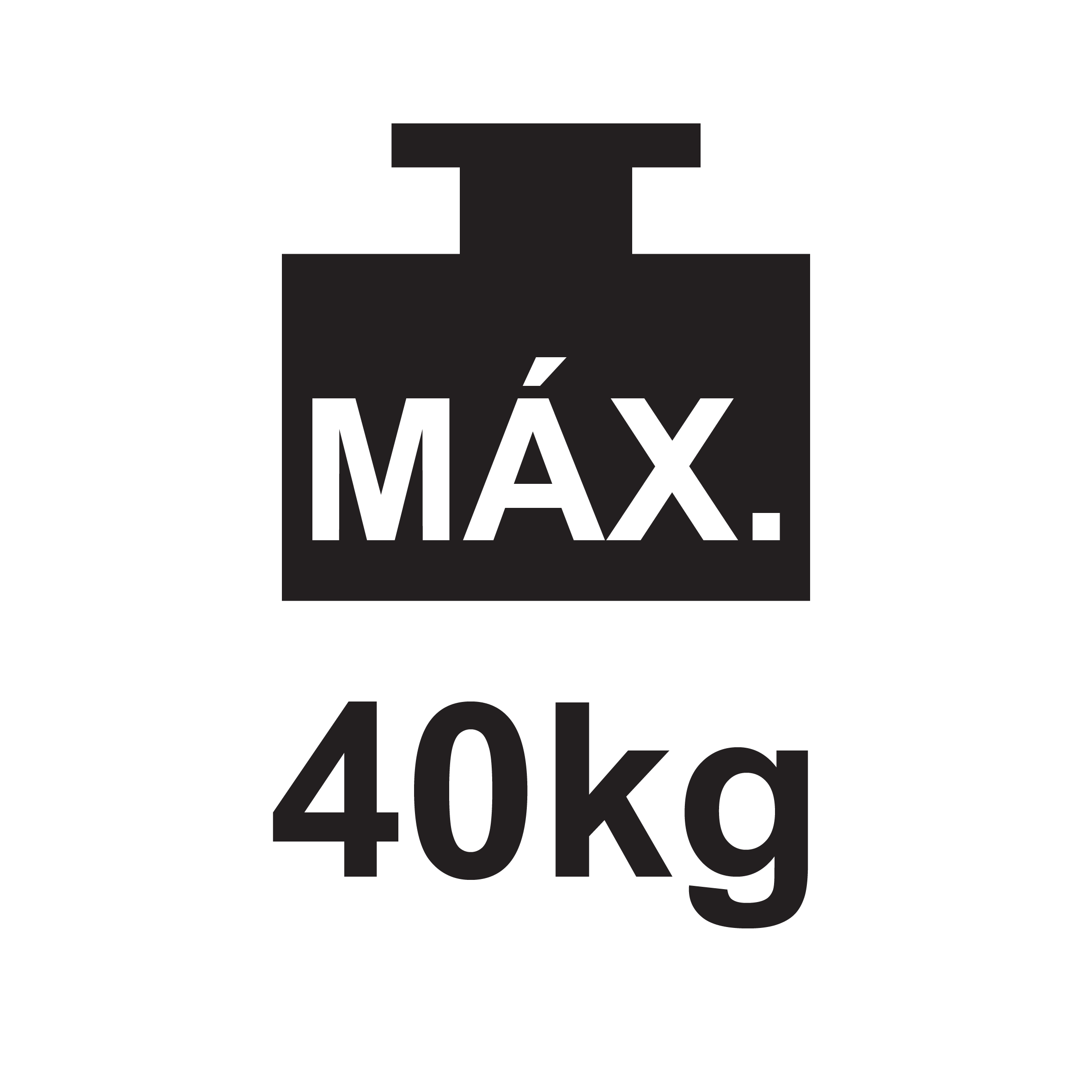 Peso máximo 40kg