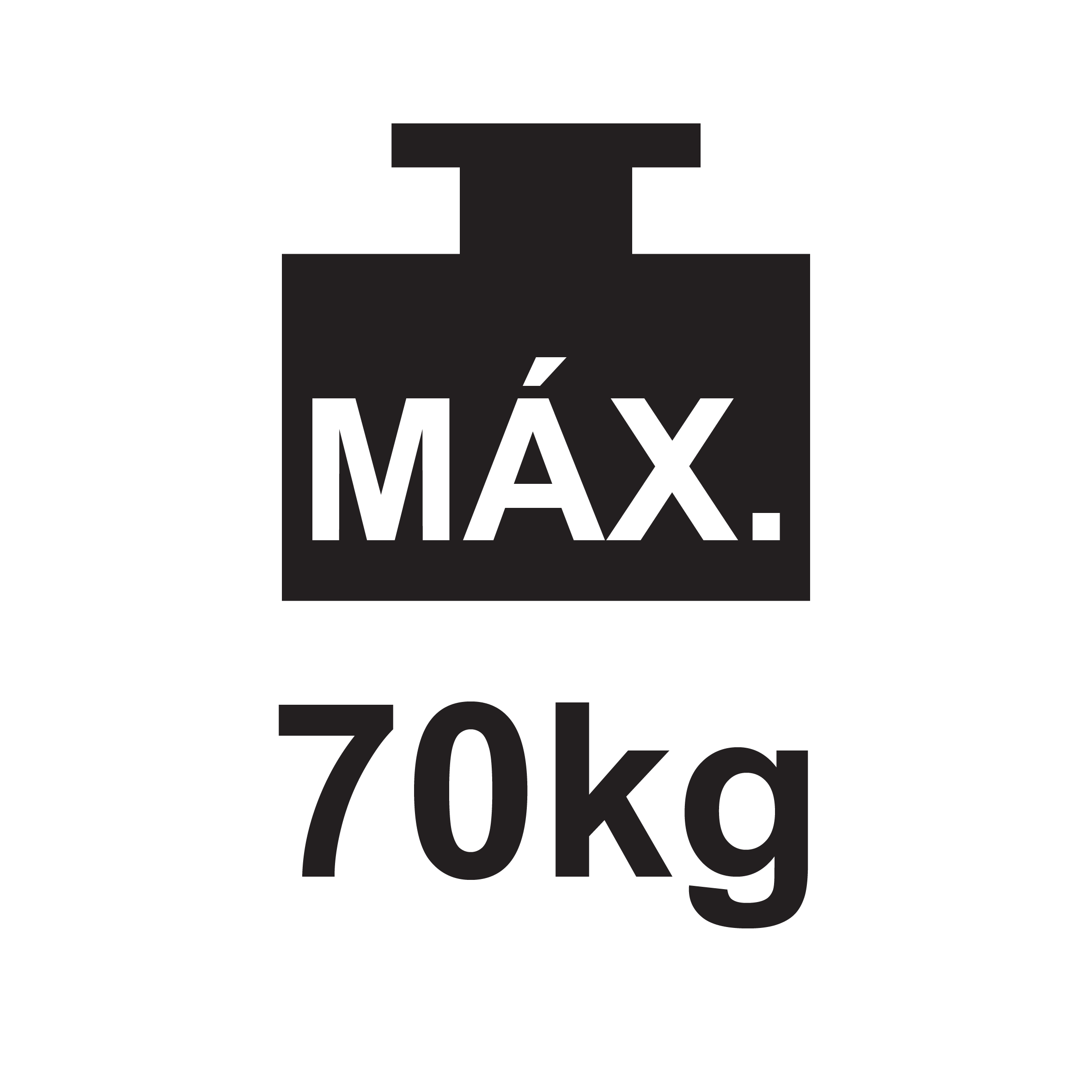 Peso máximo 70kg (opcional)