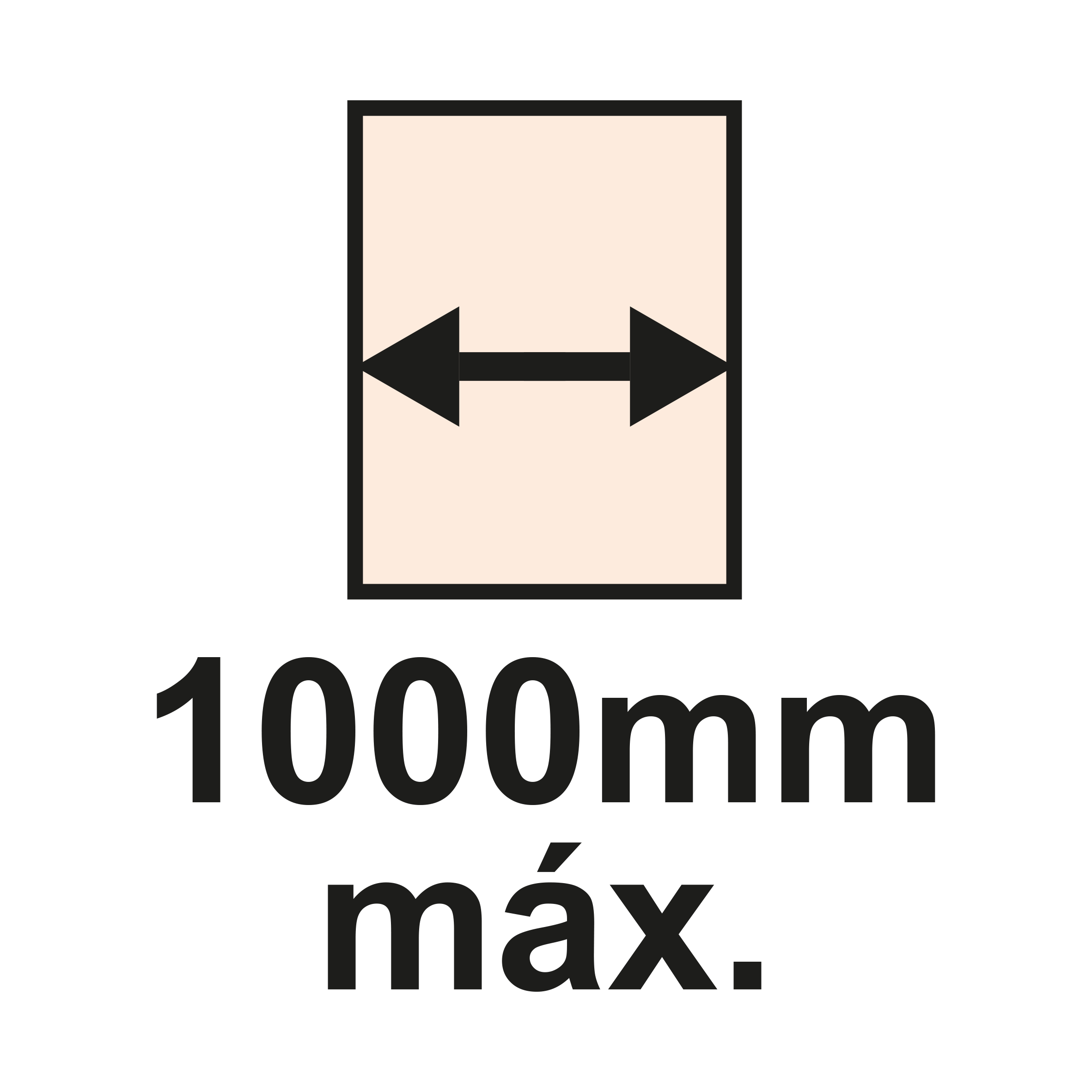 Largura máxima 1000mm