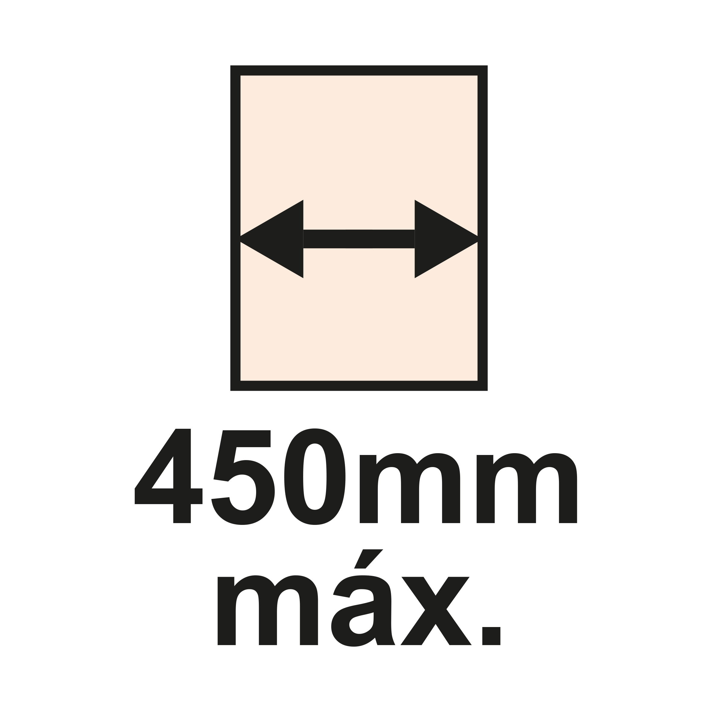 Largura máx. 450mm