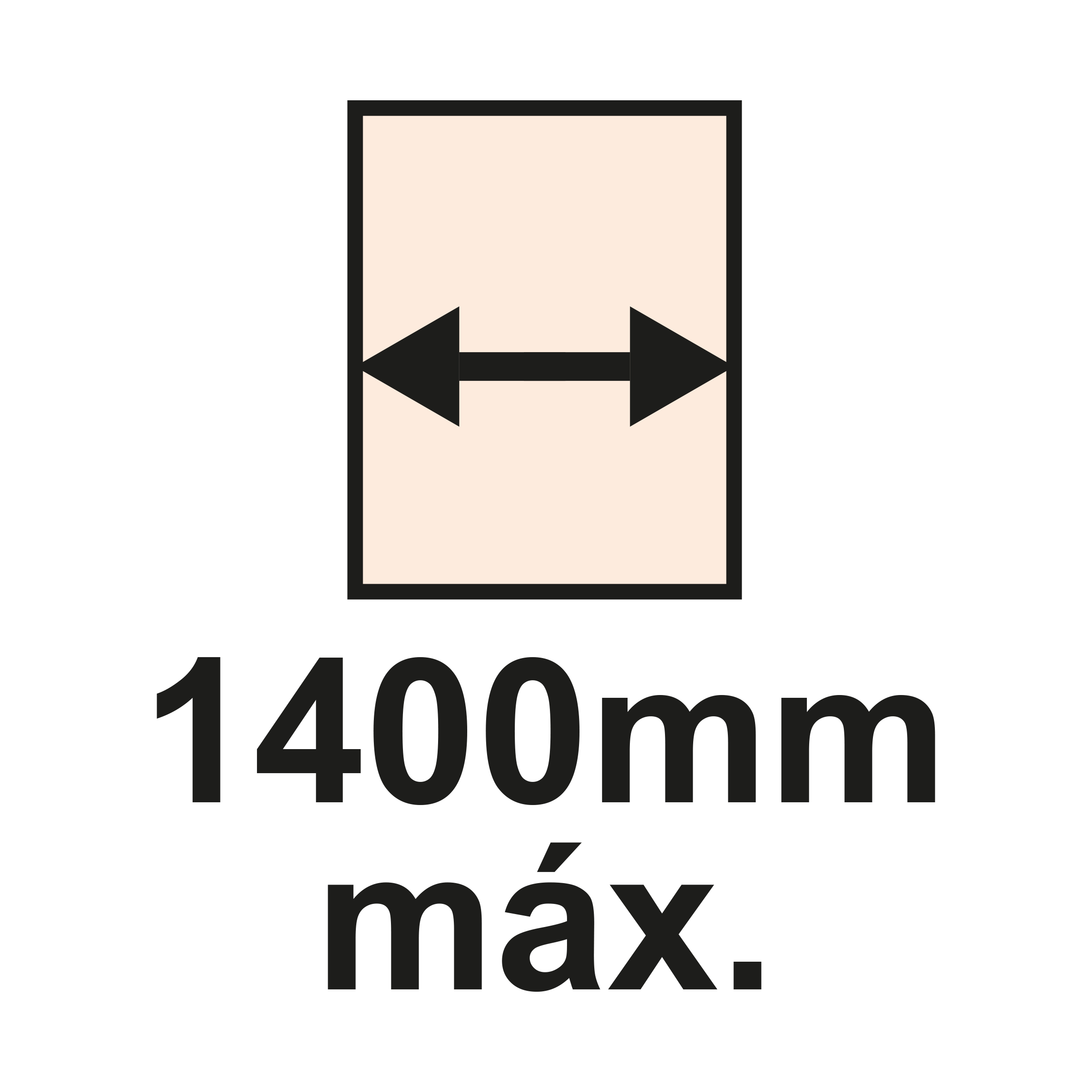 Largura máx. 1400mm