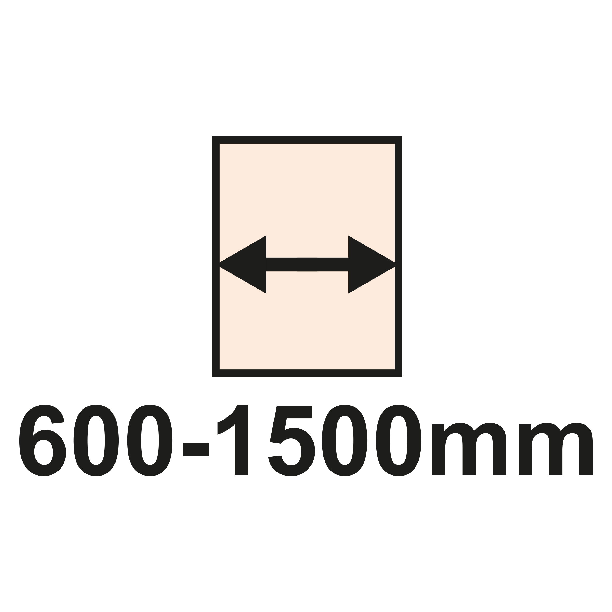Largura 600 a 1500mm