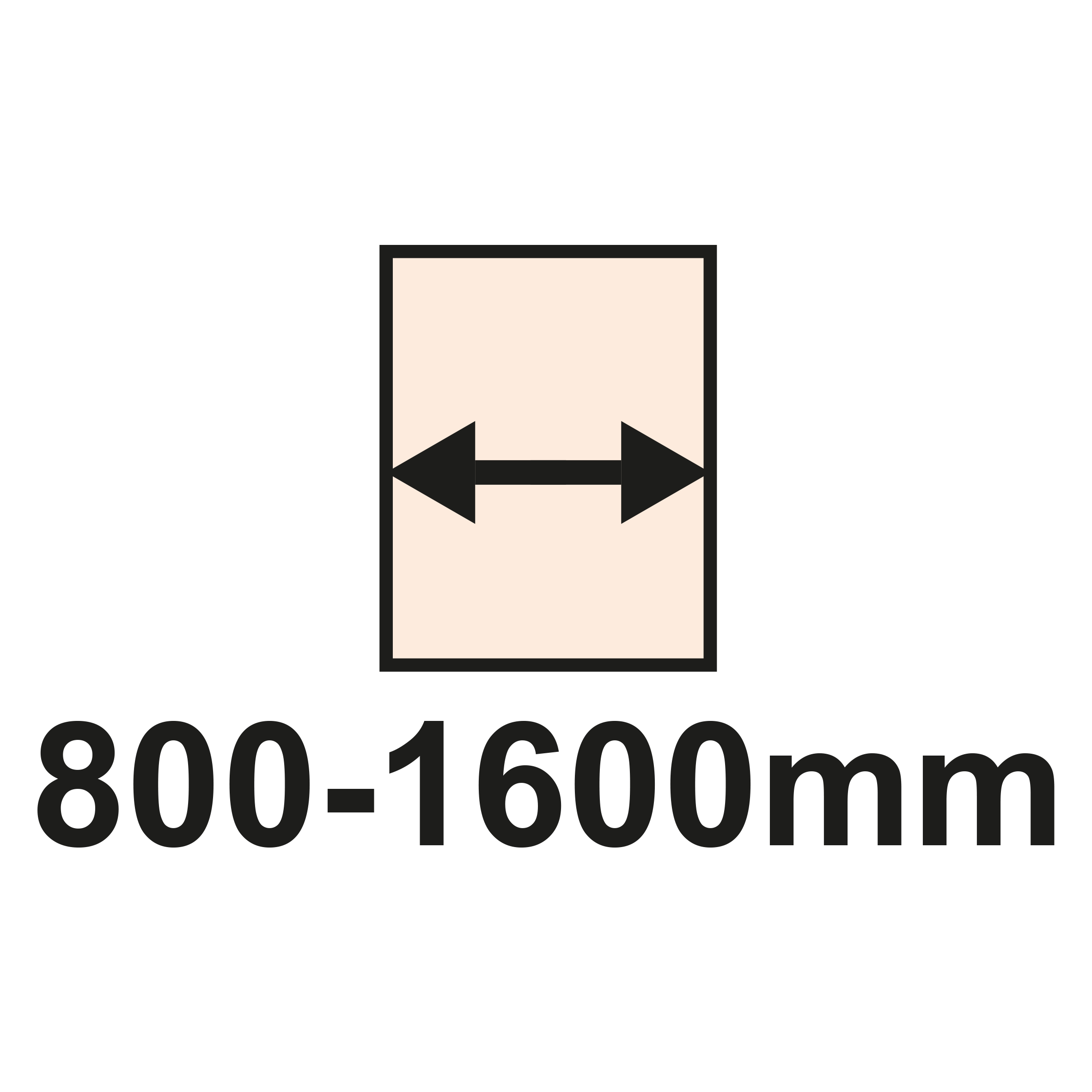 Largura 800 a 1600mm