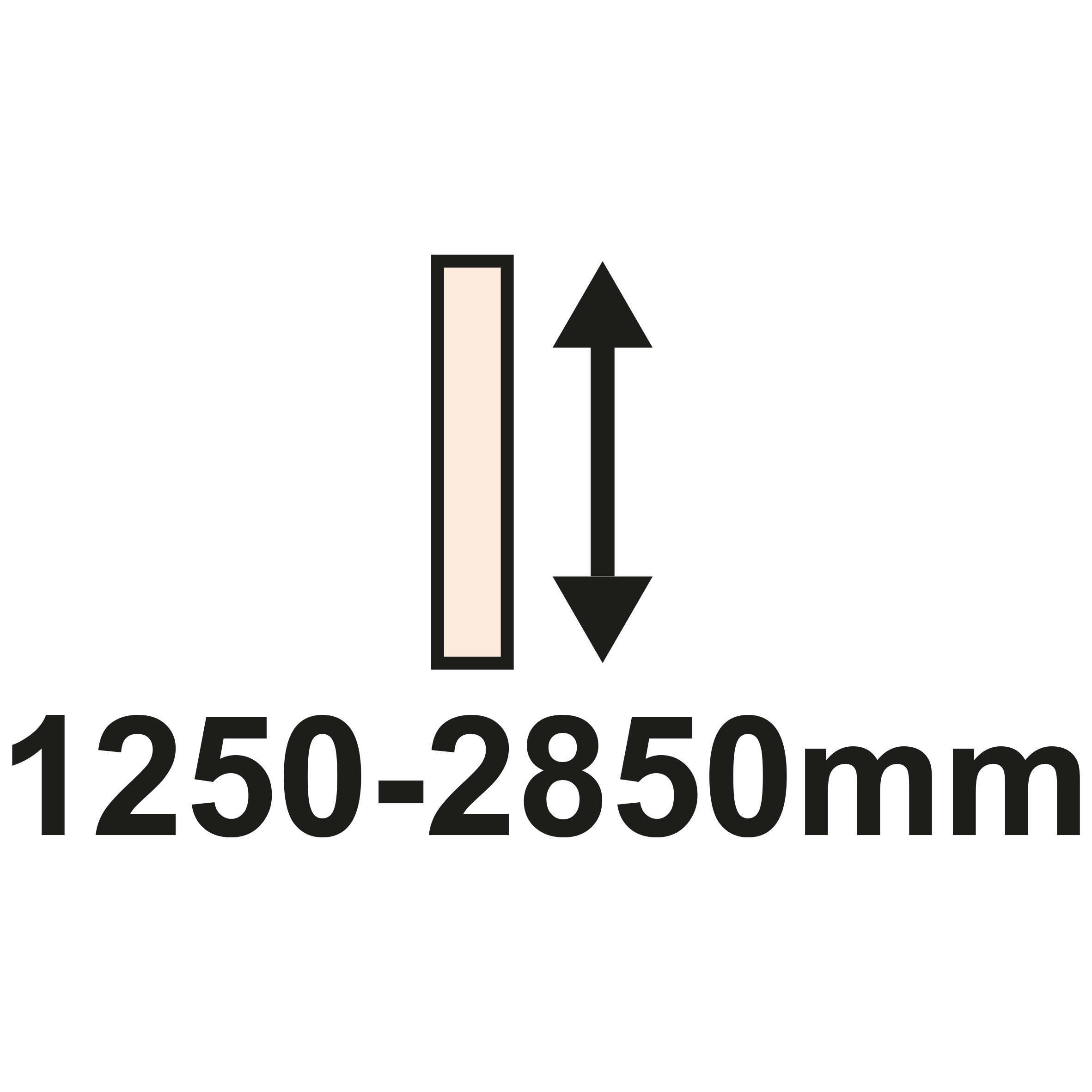 Altura 1250 a 2850mm