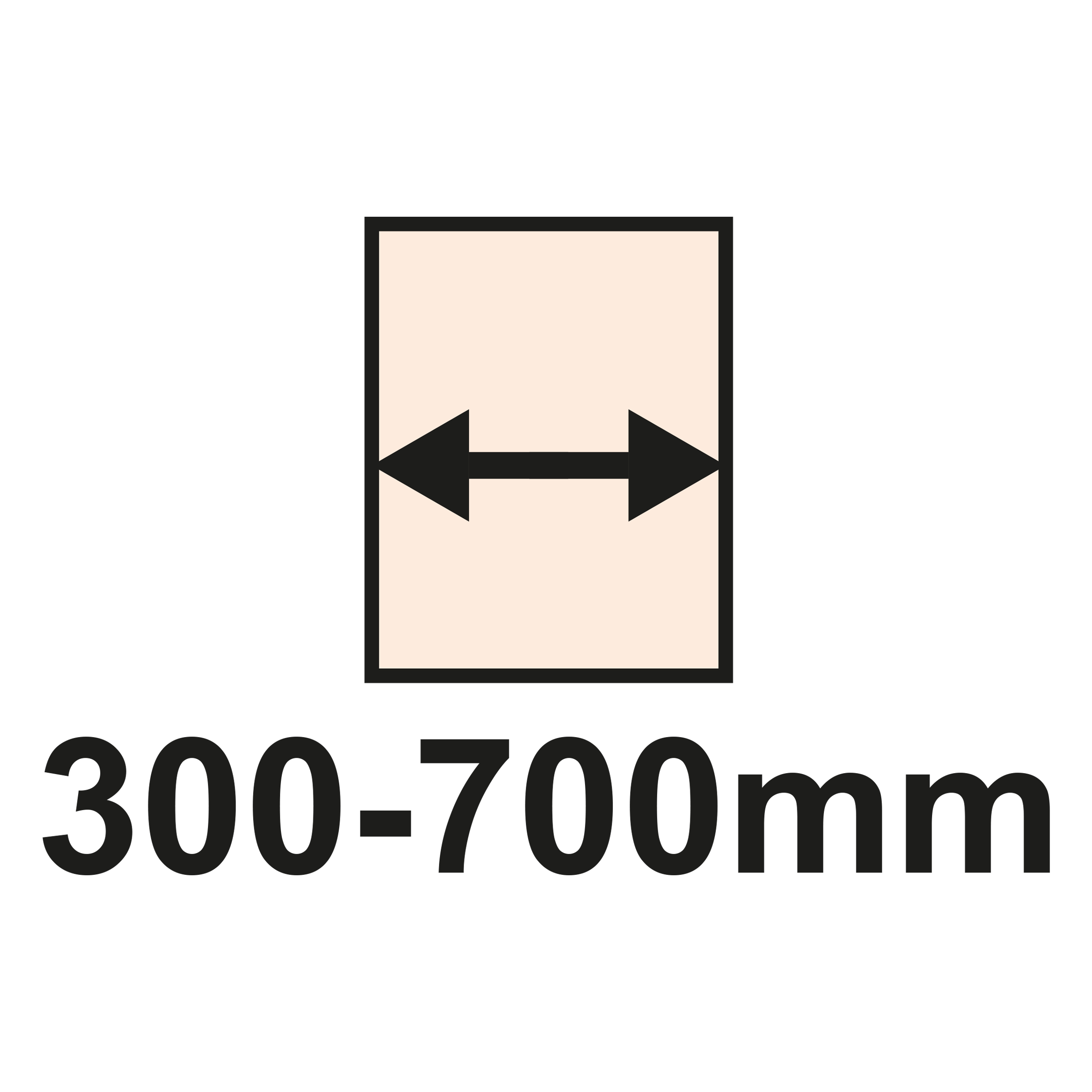 Largura 300 a 700mm