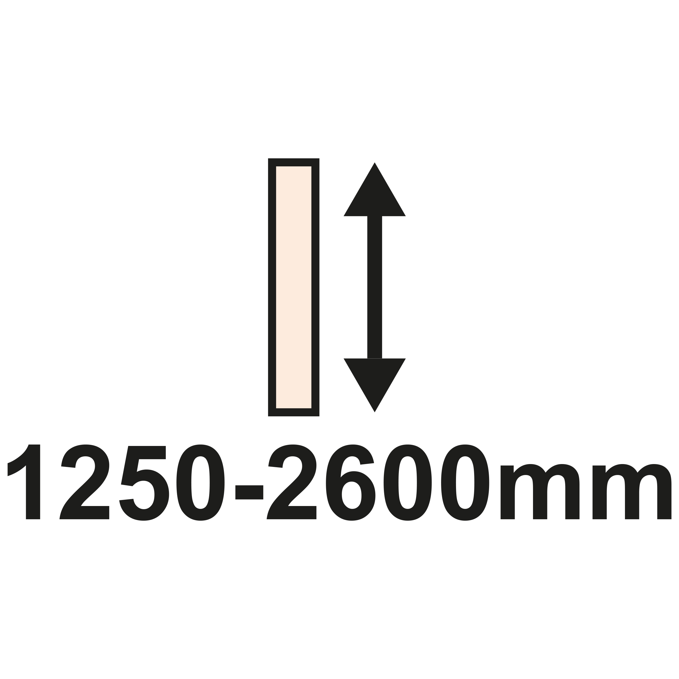 Altura 1250 a 2600mm