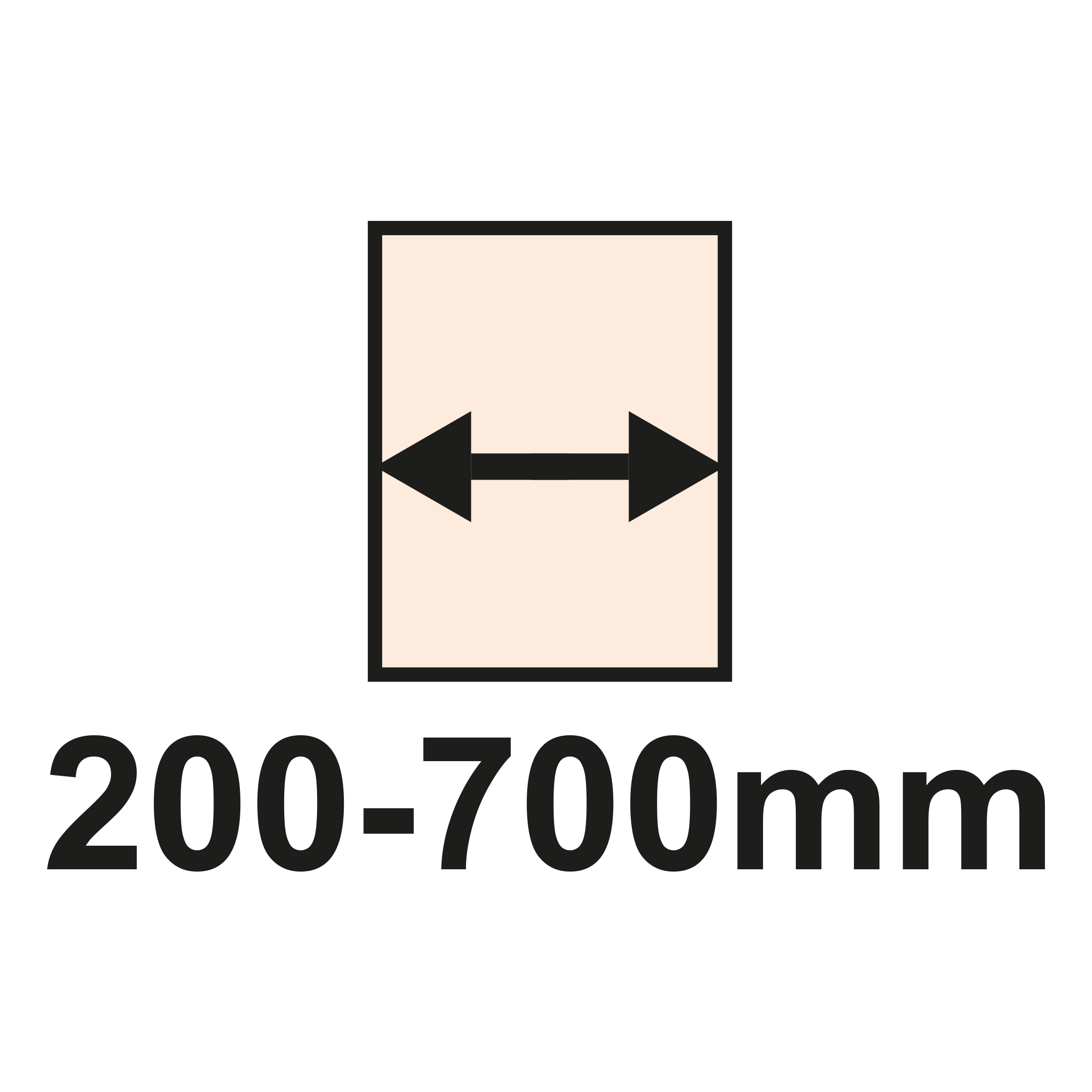 Largura 200 a 700mm