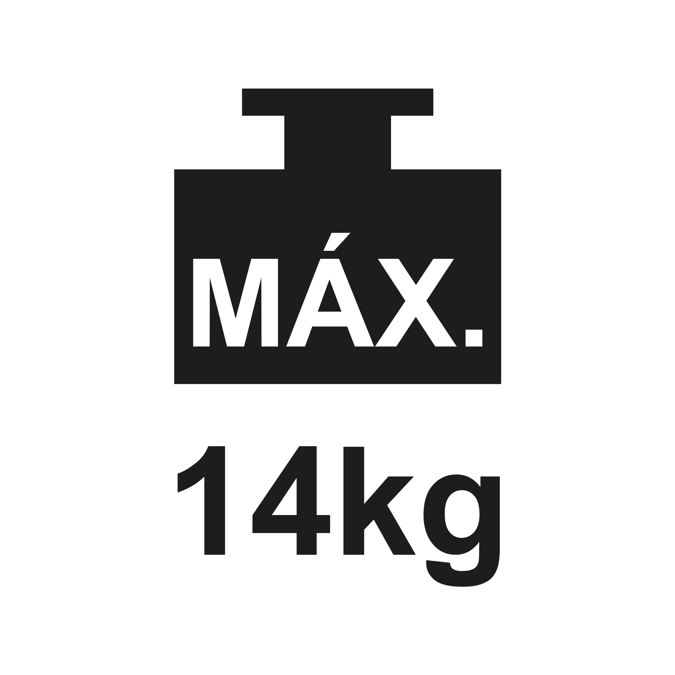 Peso máx. 14kg (2 cestos frente)