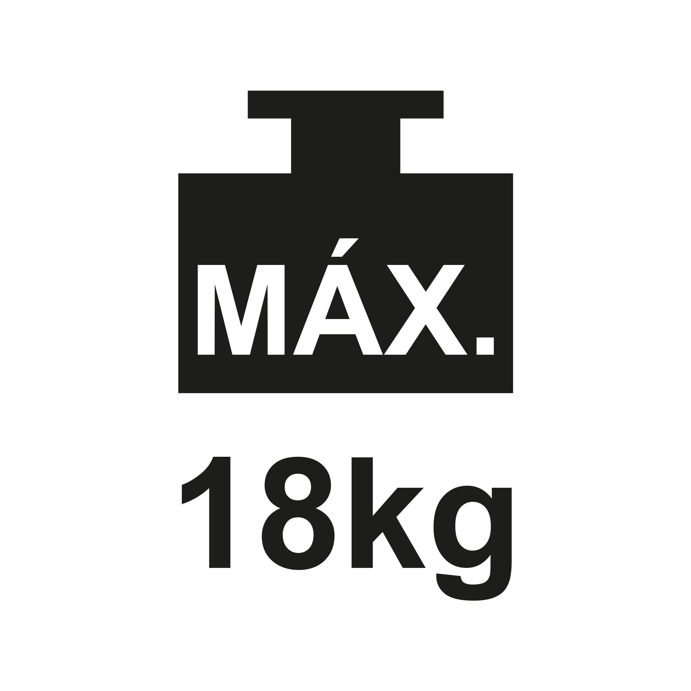 Peso máx. 18kg (2 cestos trás)