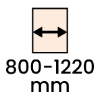 Largura 800 a 1220mm