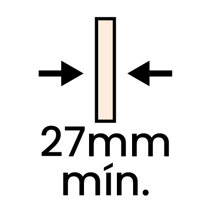 Espessura mín. 27mm