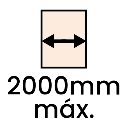 Largura  máx. 2000mm 2 portas