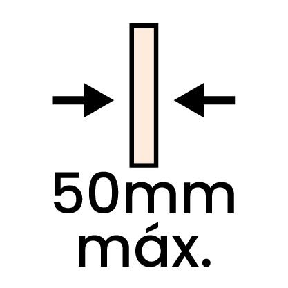 Espessura máx. 50mm