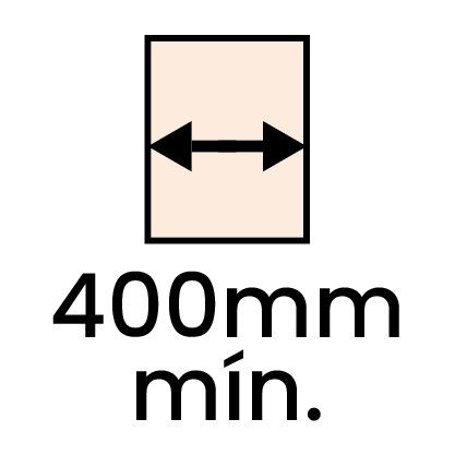 Largura mín. 400mm