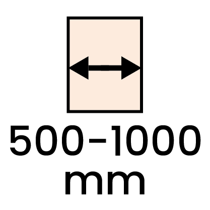 Largura porta entre 500 e 1000mm